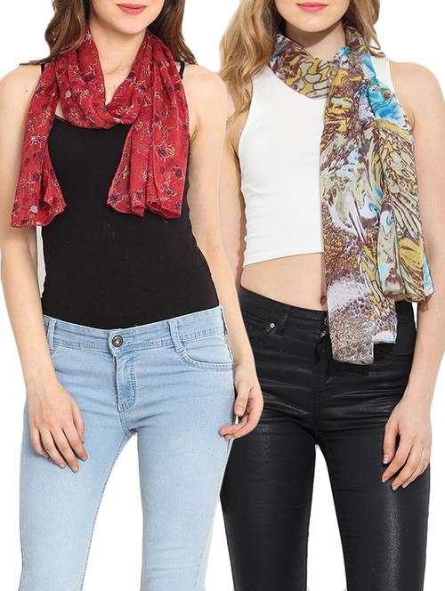 multi colored polyester scarf - 11048587 - Very Small Image - 1