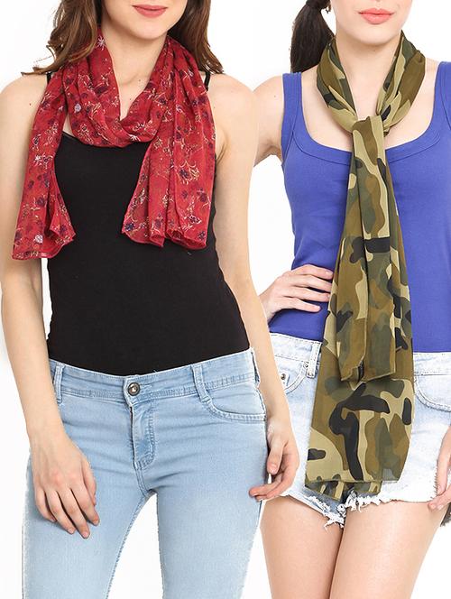 multi colored polyester scarf - 11048661 - Very Small Image - 1