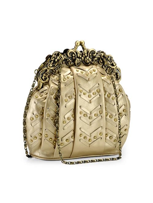 gold leather clutch - 11050764 - Very Small Image - 1