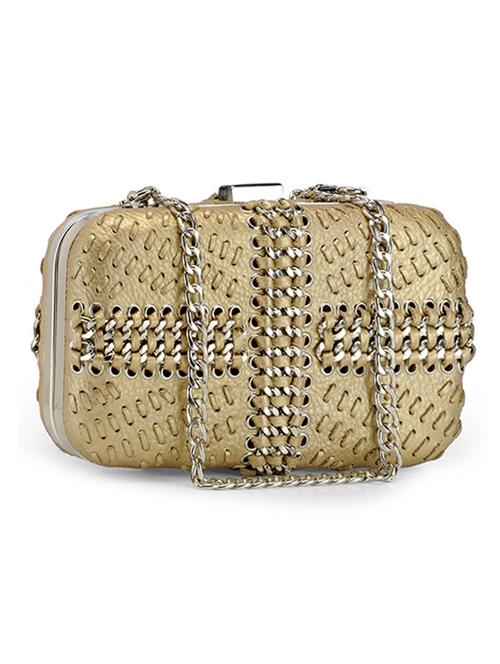 gold leather clutch - 11050769 - Very Small Image - 1