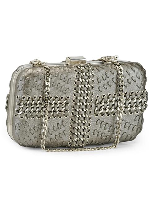 gunmetal leather clutch - 11050770 - Very Small Image - 1