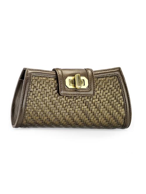 bronze leather clutch - 11050780 - Very Small Image - 1