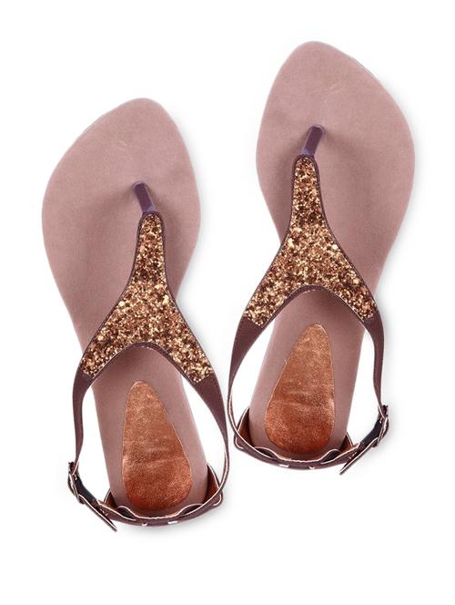 shimmery toe separator flat sandals - 1105295 - Very Small Image - 1