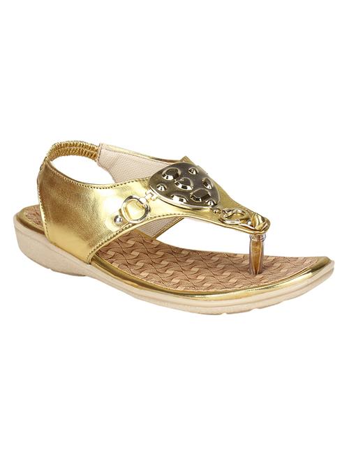 gold leatherette sandals - 11062341 - Very Small Image - 1