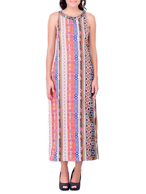orange crepe maxi dress - 11062882 - Very Small Image - 1