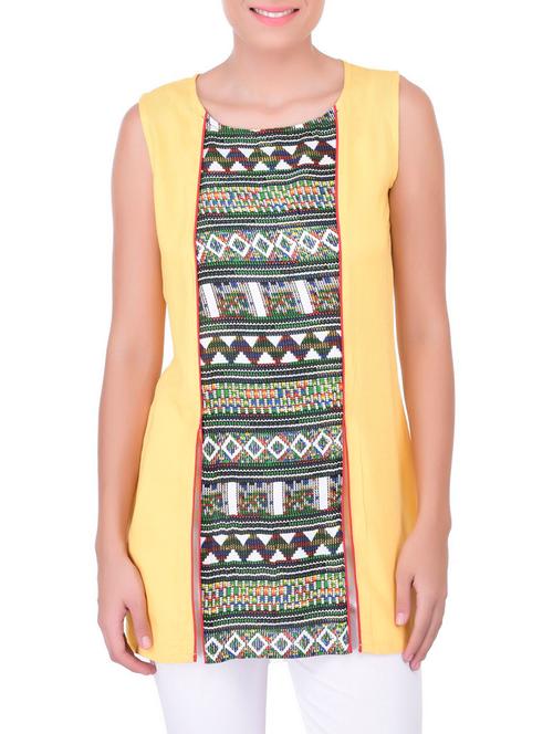 yellow rayon ombre top - 11062924 - Very Small Image - 1