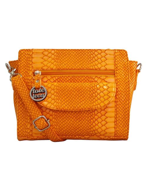 orange leather sling bag - 11064707 - Very Small Image - 1
