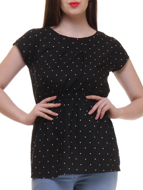 black poly crepe top - 11065338 - Very Small Image - 1