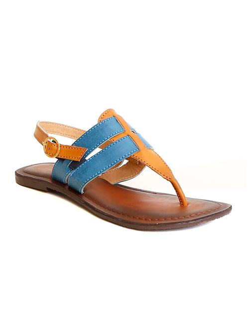 blue, brown leatherette sandals - 11066644 - Very Small Image - 1