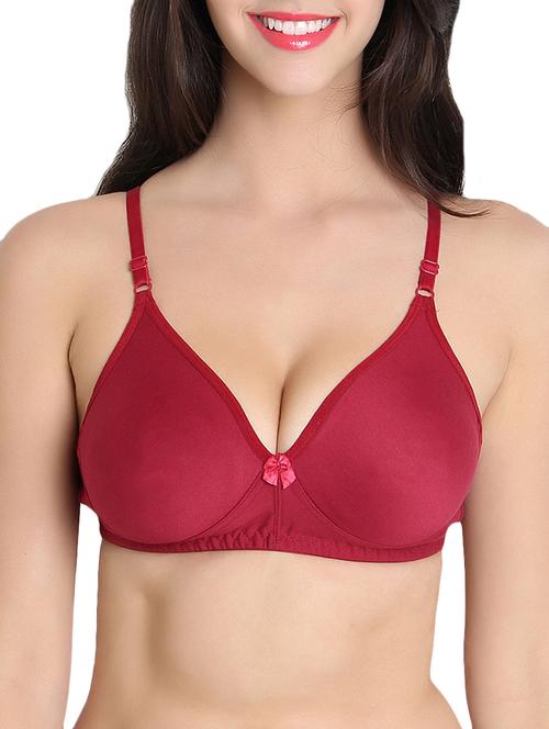 maroon cotton tshirt bra - 11067119 - Very Small Image - 1