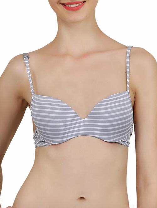 detachable strap striped t-shirt bra - 11072897 - Very Small Image - 1