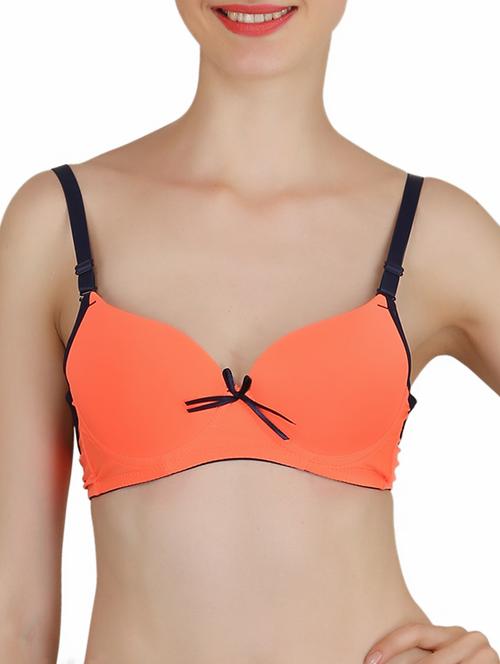 contrast bow patch detachable strap t-shirt bra - 11072903 - Very Small Image - 1