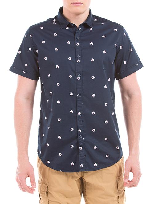 blue cotton casual shirt - 11077517 - Very Small Image - 1