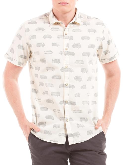 beige cotton casual shirt - 11077518 - Very Small Image - 1