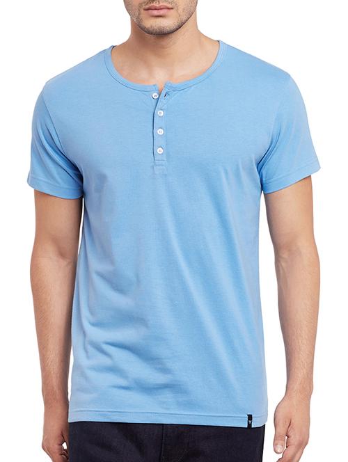 sky blue cotton t-shirt - 11079087 - Very Small Image - 1