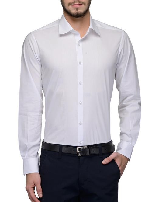 white cotton casual shirt - 11082101 - Very Small Image - 1