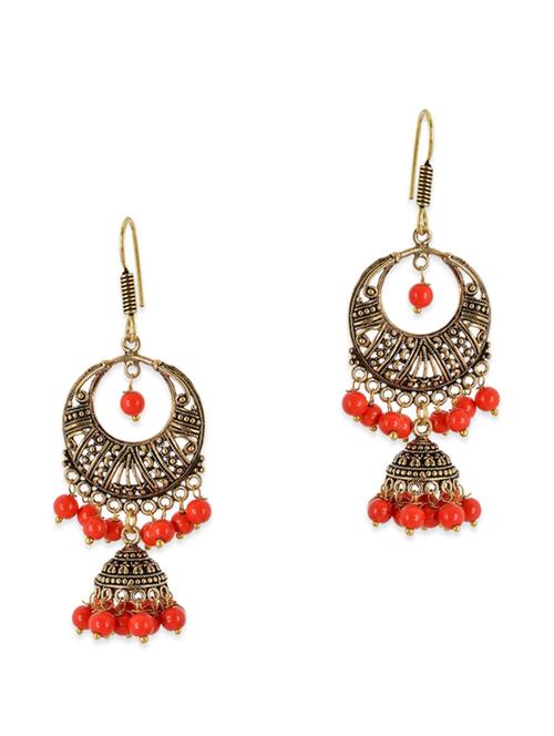 gold, black, red brass earring - 11083777 - Very Small Image - 1