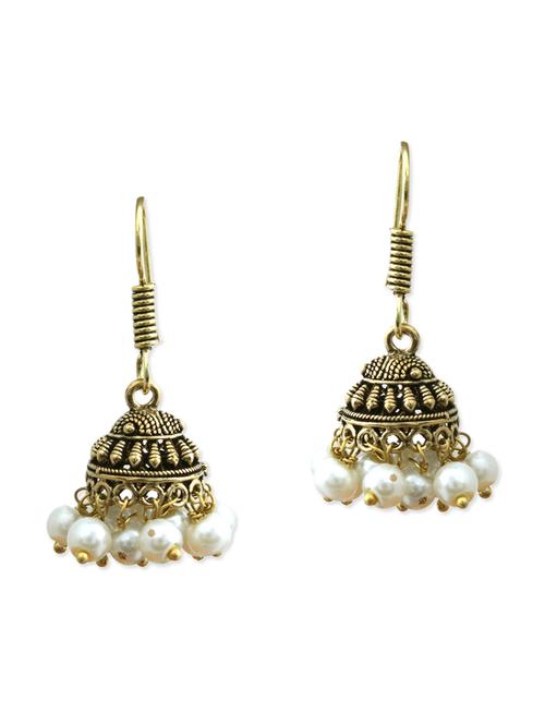 gold, black, white brass earring - 11083797 - Very Small Image - 1