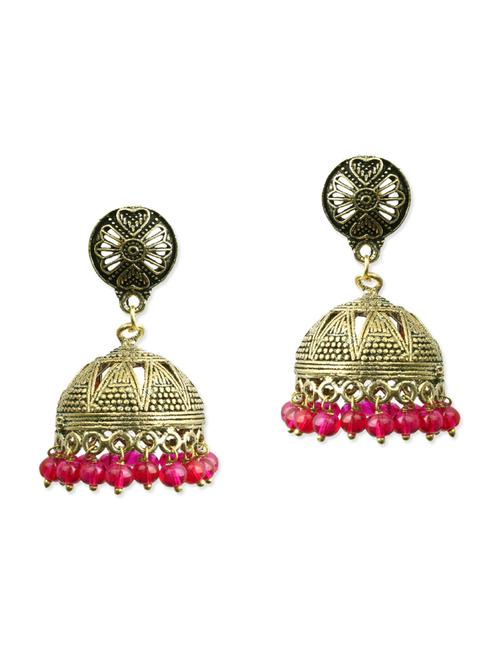 gold, black, pink brass earring - 11083824 - Very Small Image - 1