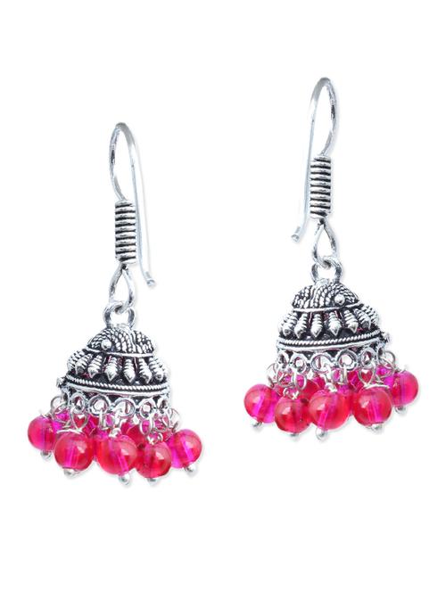 silver, pink, black brass earring - 11083852 - Very Small Image - 1