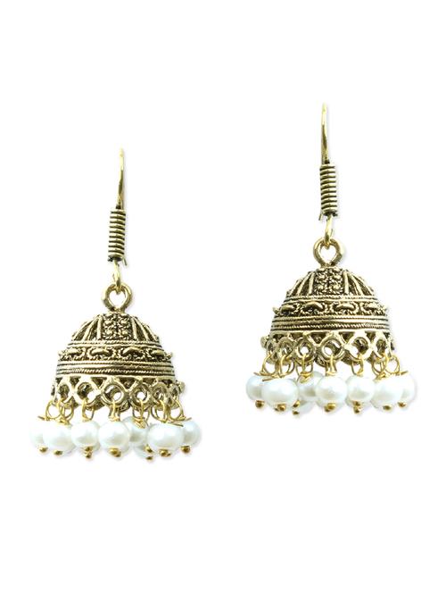 gold, black, white brass earring - 11083860 - Very Small Image - 1