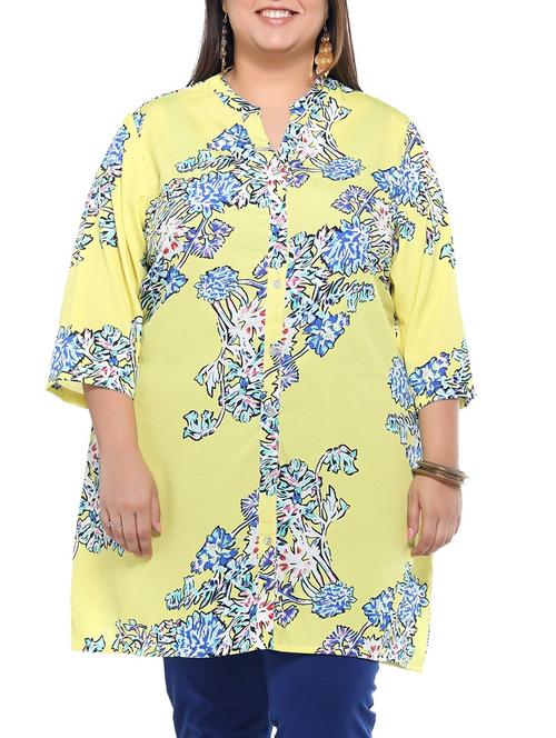 mandarin neck floral tunic - 11084074 - Very Small Image - 1