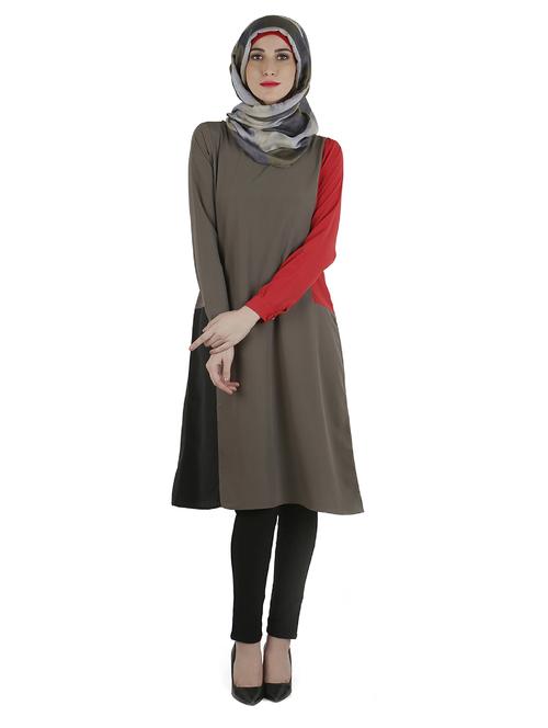dark gray crepe cloaks & abaya - 11084937 - Very Small Image - 1