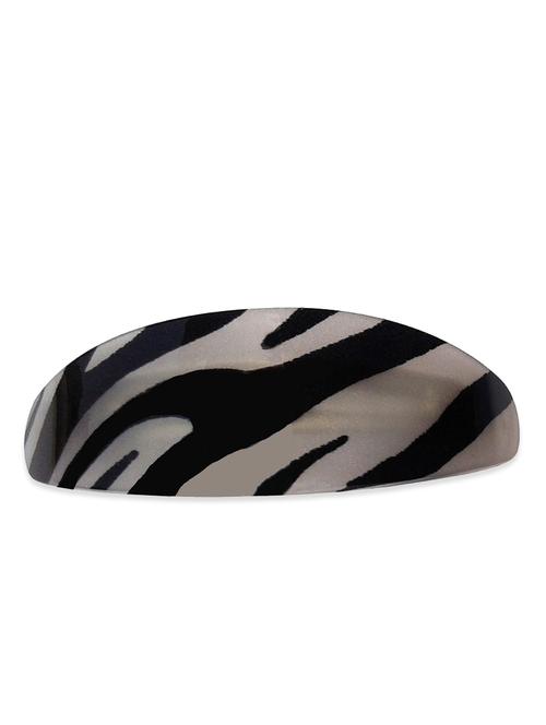 black & white colour shiny hair ponytail barrette clutcher clip alligator buckle - 10046.2 - 11088646 - Very Small Image - 1
