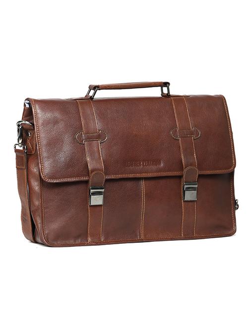 brown leather laptopbag - 11089484 - Very Small Image - 1