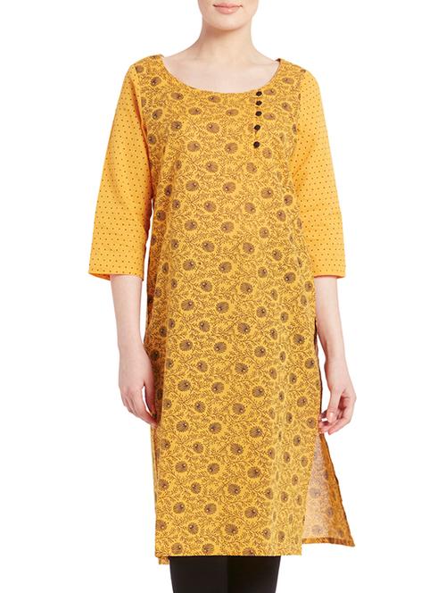 yellow cotton kurti - 11090891 - Very Small Image - 1