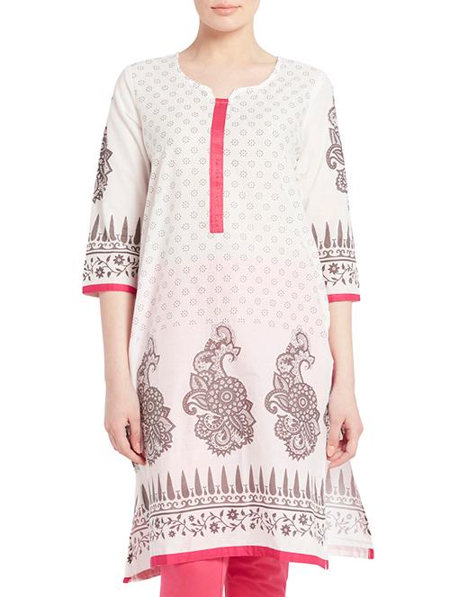 white cotton kurti - 11090893 - Very Small Image - 1