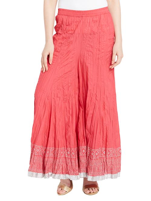 pink cotton palazzos - 11090910 - Very Small Image - 1