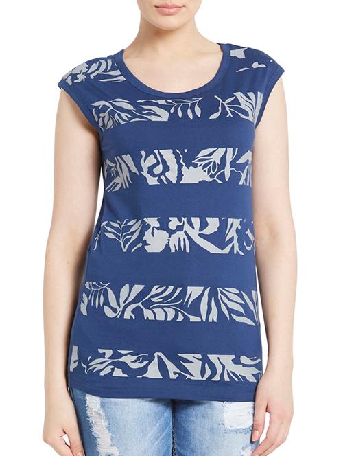navy cotton tshirt - 11090924 - Very Small Image - 1