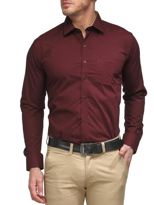 red cotton formal shirt - 11091717 - Very Small Image - 1