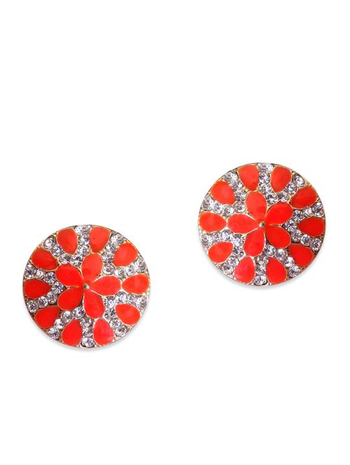 orange metal alloy studs earrings - 11093053 - Very Small Image - 1
