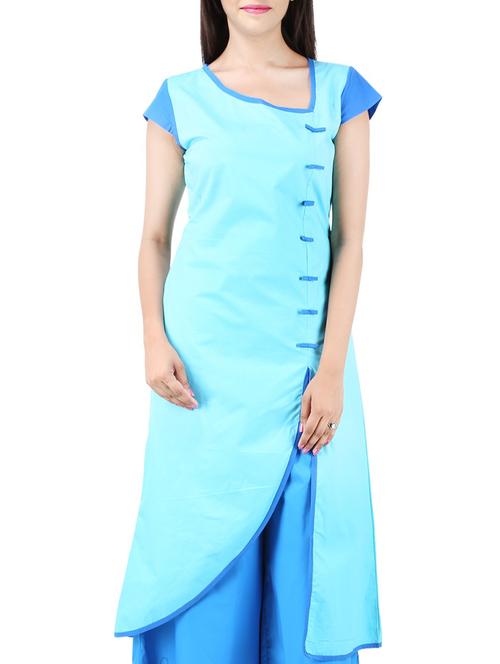 blue cotton kurta - 11095530 - Very Small Image - 1