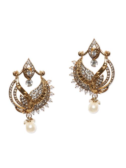 crystal embellished chandbali earrings - 1109744 - Very Small Image - 1