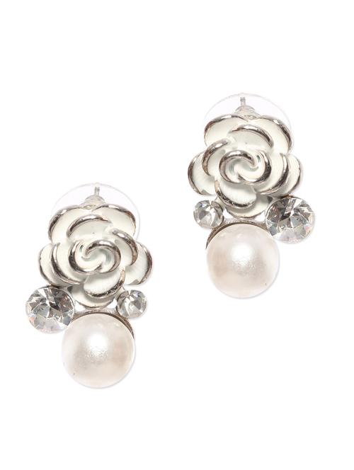 white rose pearl studs - 1109778 - Very Small Image - 1