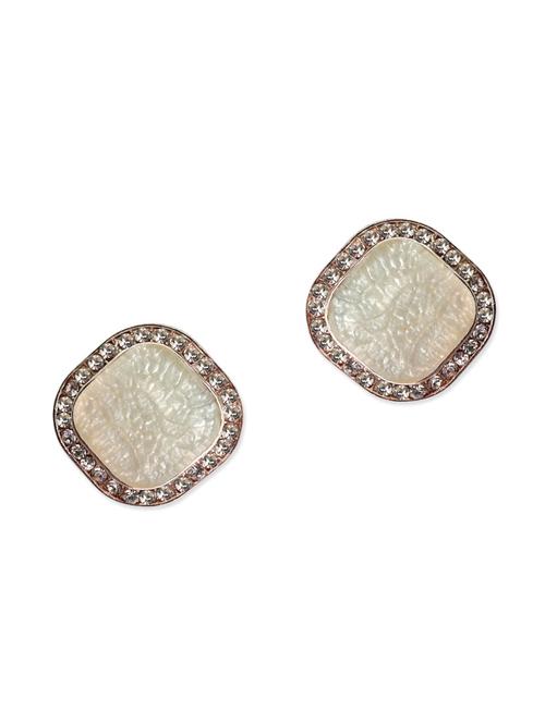 white metal studs earrings - 11099829 - Very Small Image - 1