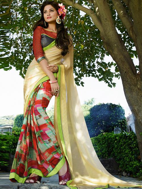 multi colored georgette saree - 11100277 - Very Small Image - 1