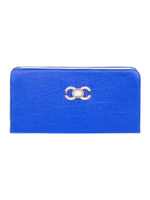 blue leatherette clutch - 11100403 - Very Small Image - 1