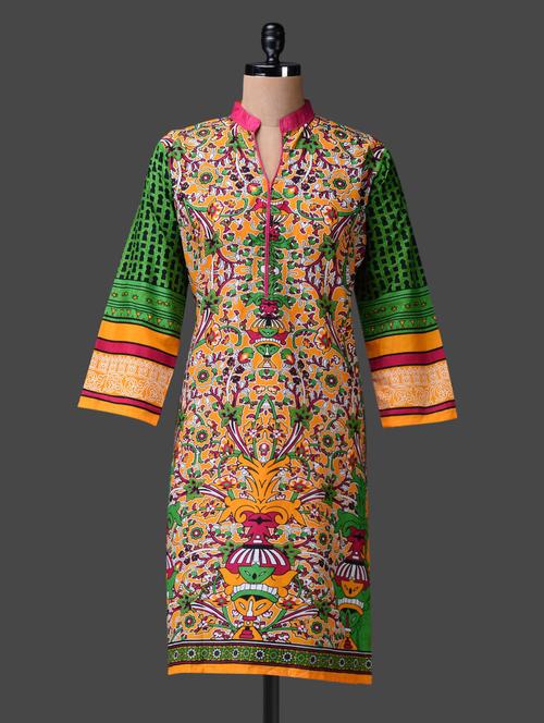 quarter sleeves printed kurta - 1110063 - Very Small Image - 1