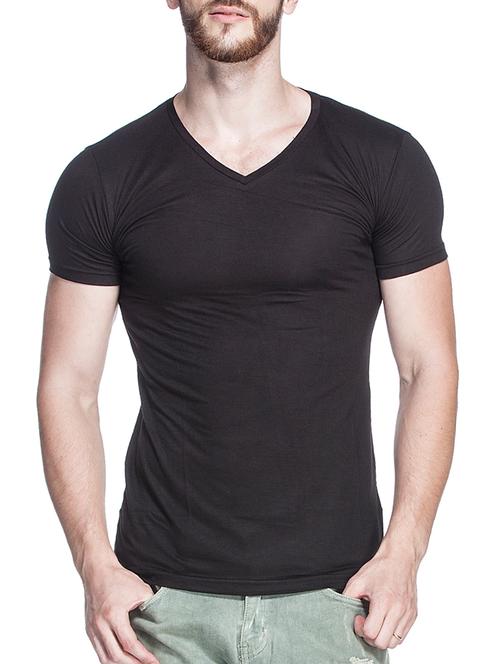 solid black viscose t-shirt - 11103339 - Very Small Image - 1