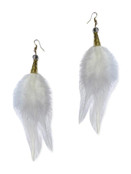 white metal drop earring - 11103786 - Very Small Image - 1
