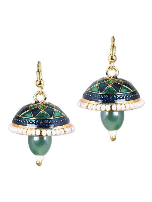 multicolored metal alloy ethnic jhumkis - 1110561 - Very Small Image - 1