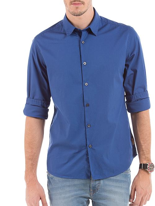 indigo cotton casual shirt - 11106288 - Very Small Image - 1