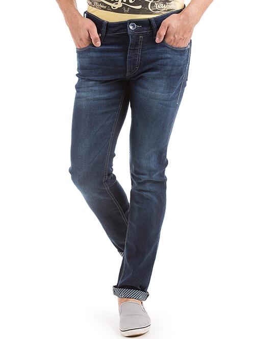 navy cotton jeans - 11106317 - Very Small Image - 1