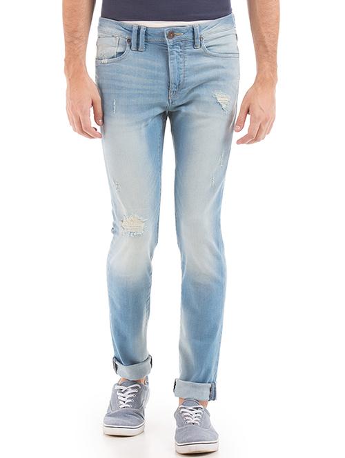 light blue cotton jeans - 11106322 - Very Small Image - 1