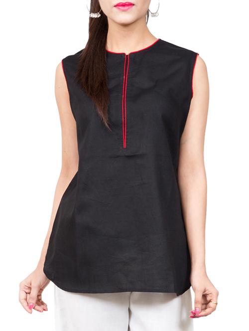 solid black cotton top - 11109611 - Very Small Image - 1