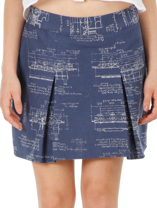 box pleat printed canvas skirt - 1110970 - Very Small Image - 1